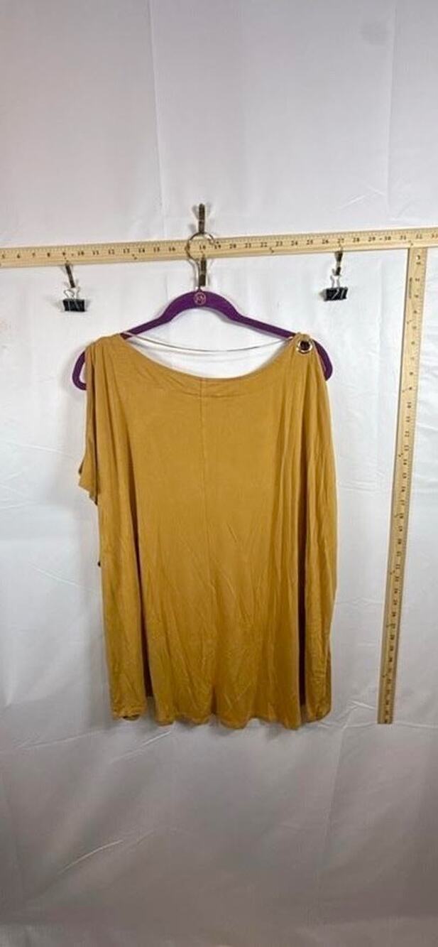 Cable Gauge Womens Outfit Lot 2 Pc 2X Petite Mustard Cold Shoulder Shirt Koi Pan